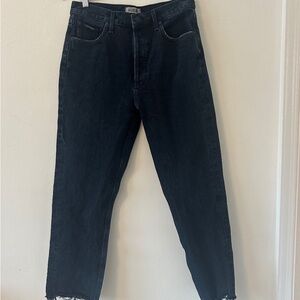Dark Wash High-Rise Straight Jeans